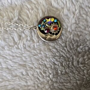 Colorful Pendant Necklace With Moon And Stars, By Firefly